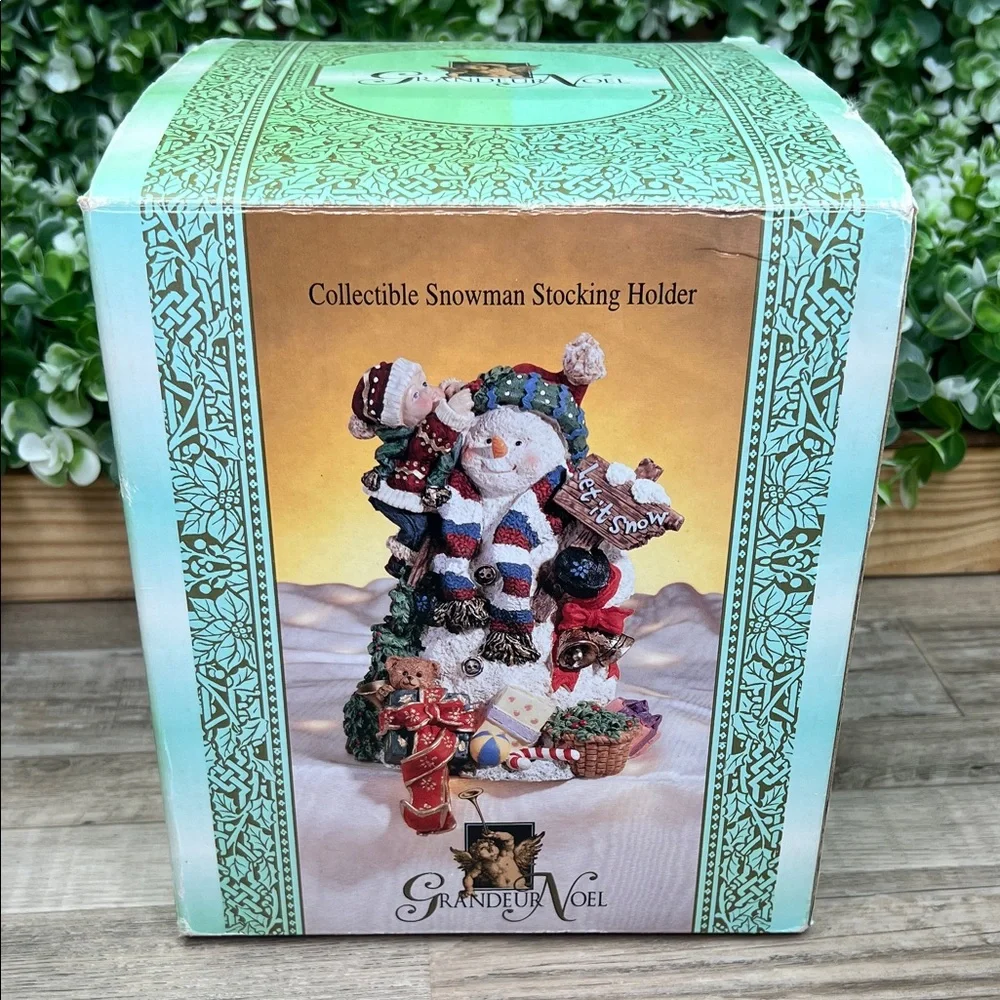 Grandeur Noel Snowman Christmas Stocking Holder New In Box